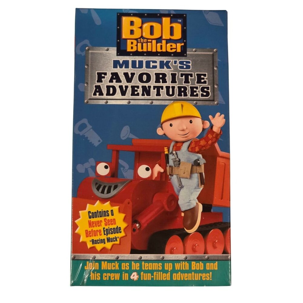 Bob The Builder VHS Mucks Favorite Adventures Kids Movie New Sealed 2003 NOS